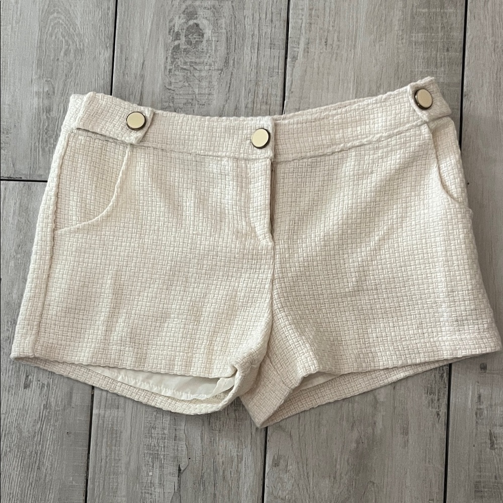 Elegant High Waist Cream Shorts